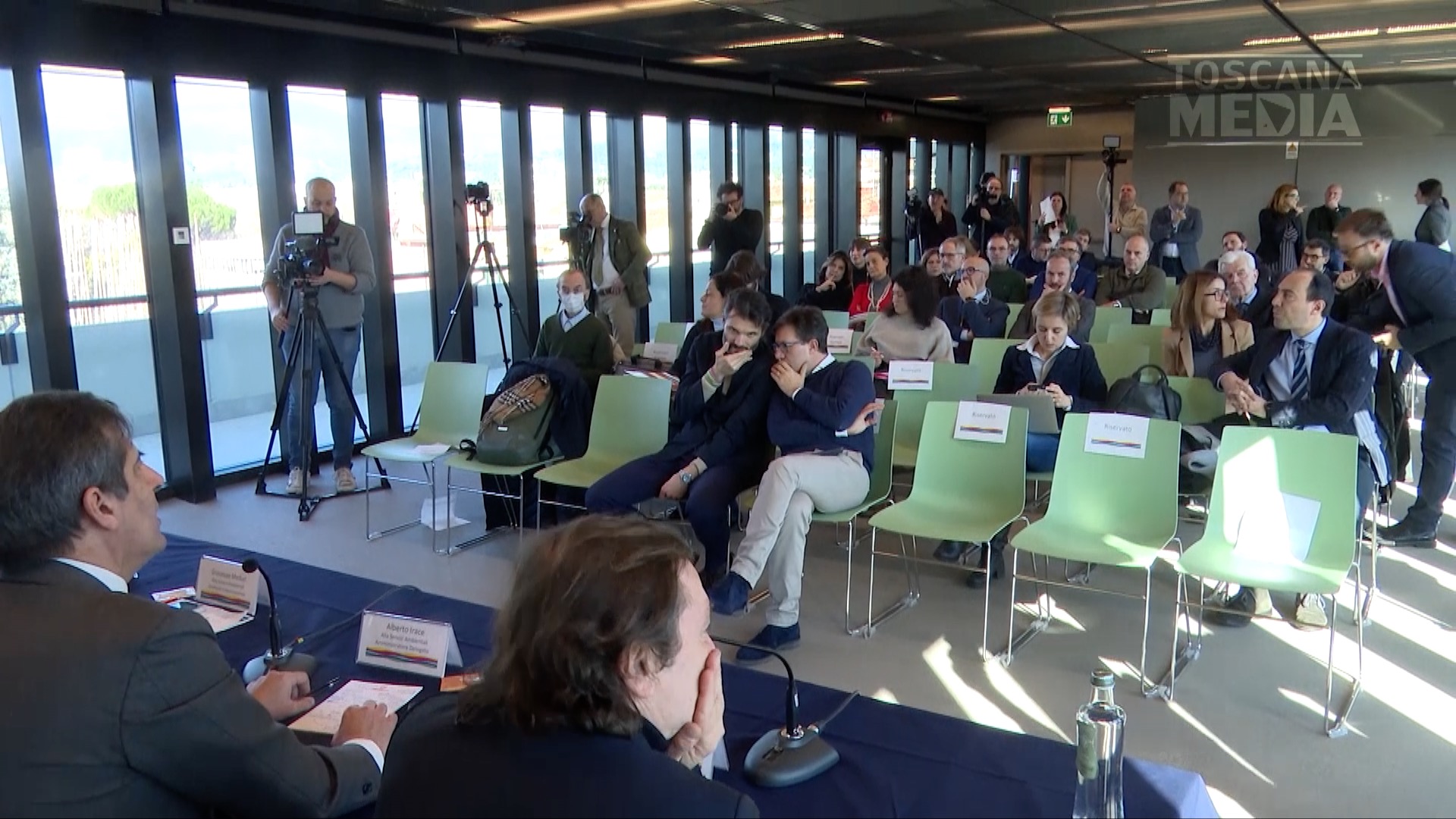La conferenza stampa di presentazione della Multiutility toscana a Firenze nel gennaio 2023