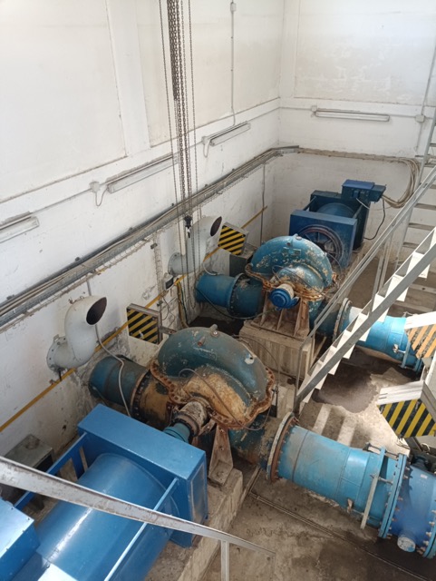 Le turbine della centrale idroelettrica ubicata immediatamente a valle della diga di Montedoglio