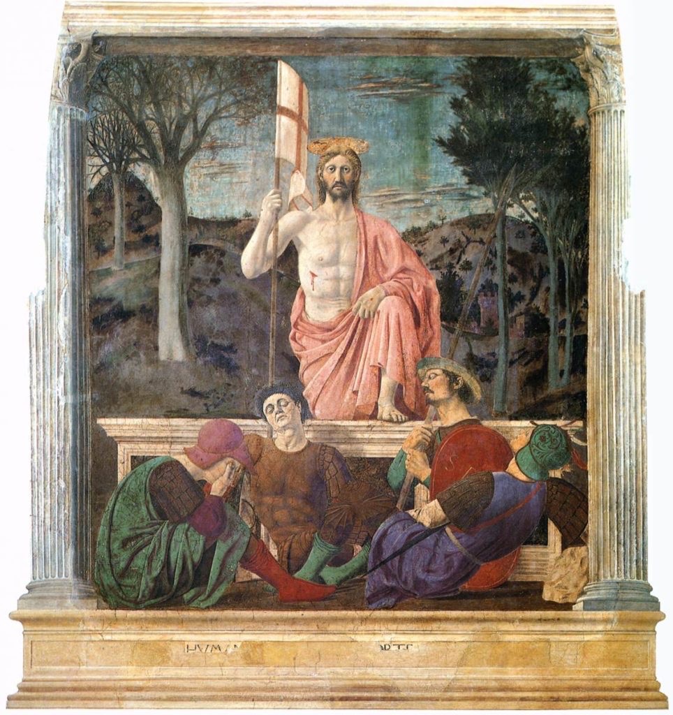 La Resurrezione di Piero della Francesca prima dell’ultimo restauro.