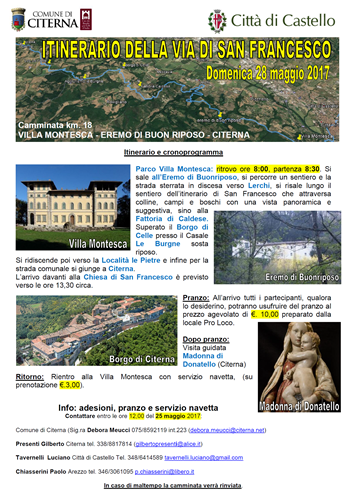 Pellegrini per un giorno lungo il percorso Francescano da Villa Montesca a Città di Castello al bellissimo borgo di Citerna - Attualità | TTV.it