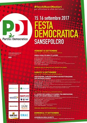 15-16 settembre al via la Festa Democratica 2017. "Vecchi e nuovi mestieri per affrontare le sfide del futuro" - Attualità | TTV.it