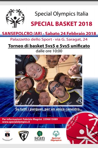 Sport e inclusione, sabato 24 febbraio torneo di basket unificato a Sansepolcro 1 Sport e inclusione, sabato 24 febbraio torneo di basket unificato a Sansepolcro - Attualità | TTV.it