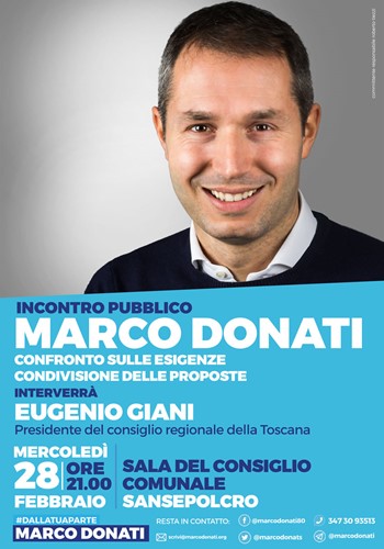 Mercoledì 28 febbraio incontro pubblico con l'onorevole Marco Donati - Attualità | TTV.it