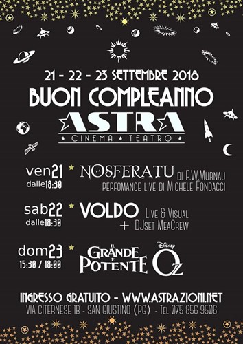 Buon compleanno al rinnovato Cinema Astra di San Giustino: per il primo anniversario tre giorni di festa! 1 Buon compleanno al rinnovato Cinema Astra di San Giustino: per il primo anniversario tre giorni di festa! - Attualità | TTV.it