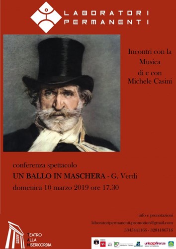 INCONTRI CON LA MUSICA: domenica conferenza-spettacolo di e con Michele Casini per l'opera "Un Ballo in Maschera" 1 INCONTRI CON LA MUSICA: domenica conferenza-spettacolo di e con Michele Casini per l'opera "Un Ballo in Maschera" - Cultura | TTV.it