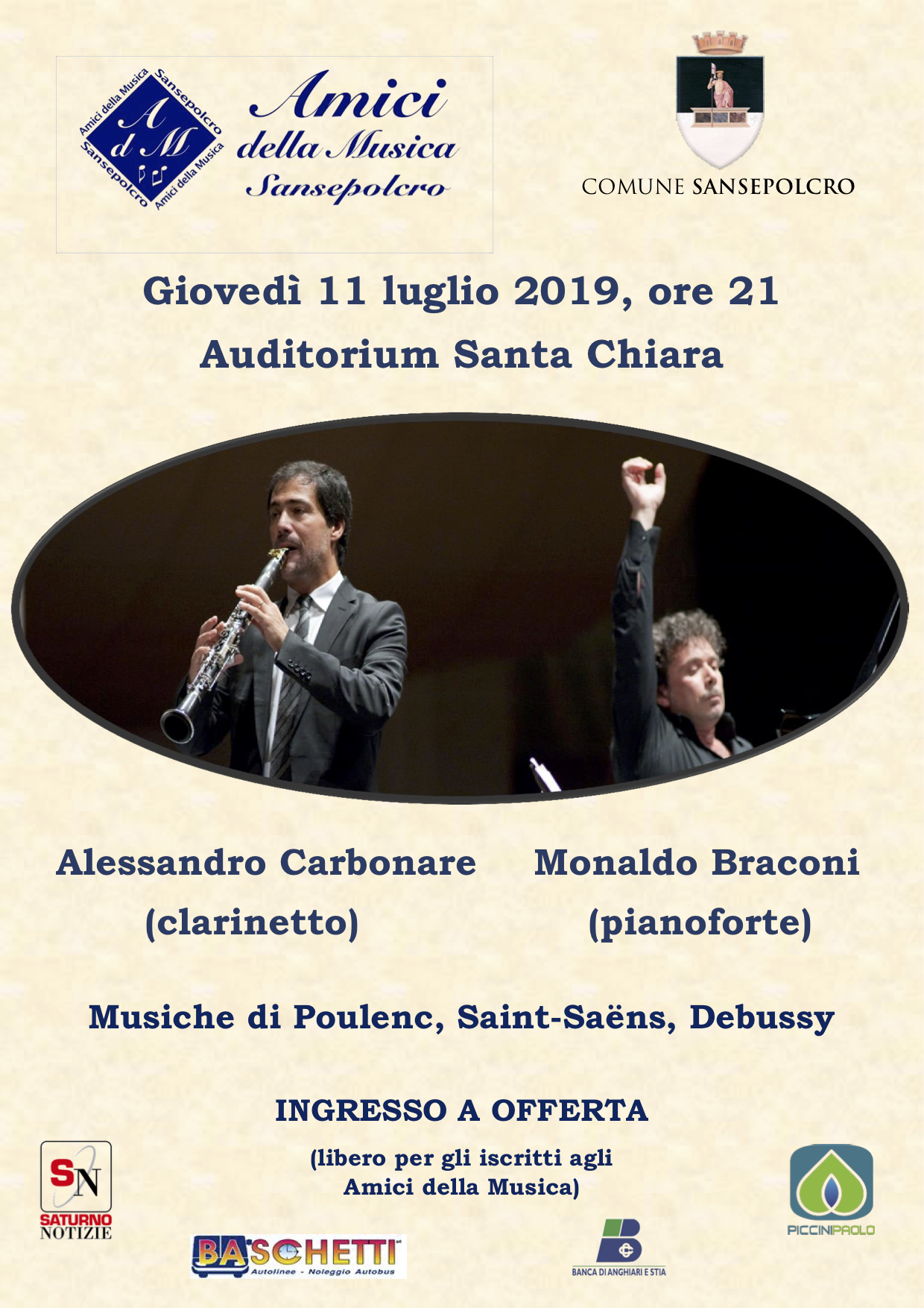Musica all'Auditorium di Santa questa sera con Monaldo Braconi e Alessandro Carbonare 1 Musica all'Auditorium di Santa questa sera con Monaldo Braconi e Alessandro Carbonare - Cultura | TTV.it