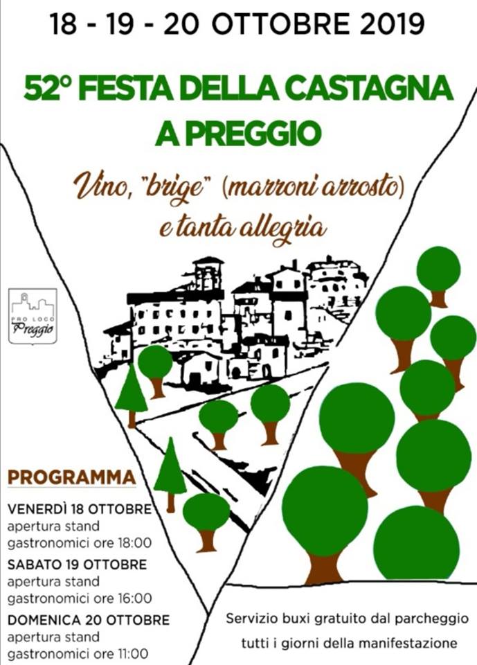 Dal 18 al 20 ottobre a Preggio la 52esima edizione della Festa della Castagna - Cultura | TTV.it