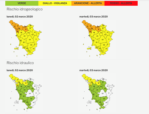 Codice arancione per pioggia e temporali nel nord della Toscana 1 Codice arancione per pioggia e temporali nel nord della Toscana - Ambiente | TTV.it