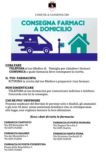 A Sansepolcro le farmacie consegnano a domicilio i farmaci. Massima disponibilità in un periodo di difficoltà generale 1 A Sansepolcro le farmacie consegnano a domicilio i farmaci. Massima disponibilità in un periodo di difficoltà generale - Attualità | TTV.it