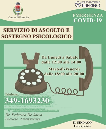 Emergenza Covid-19, a Umbertide attivato un servizio telefonico di ascolto e sostegno psicologico - Attualità | TTV.it
