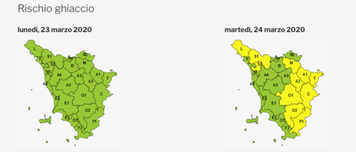 Codice giallo in Toscana martedì 24, per neve a bassa quota, rischio ghiaccio e ancora forte vento - Ambiente | TTV.it