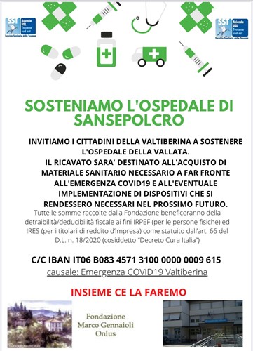 Sansepolcro: Raccolta fondi per l’ospedale e per la Caritas, ecco come donare 1 Sansepolcro: Raccolta fondi per l’ospedale e per la Caritas, ecco come donare - Attualità | TTV.it
