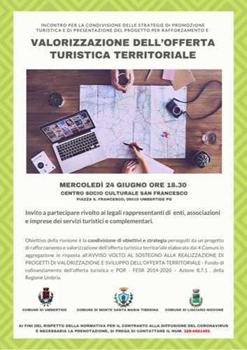 Valorizzare l'offerta turistica territoriale, un incontro con gli operatori del settore a Umbertide 1 Valorizzare l'offerta turistica territoriale, un incontro con gli operatori del settore a Umbertide - Attualità | TTV.it