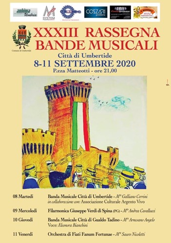 Dall'8 all'11 settembre la XXXIII Rassegna delle bande musicali “Città di Umbertide” 1 Dall'8 all'11 settembre la XXXIII Rassegna delle bande musicali “Città di Umbertide” - Cultura | TTV.it