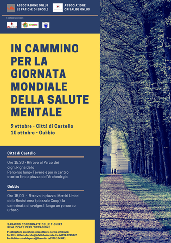 Per la Giornata Mondiale della salute mentale una passeggiata fra Città di Castello e Gubbio 1 Per la Giornata Mondiale della salute mentale una passeggiata fra Città di Castello e Gubbio - Attualità | TTV.it