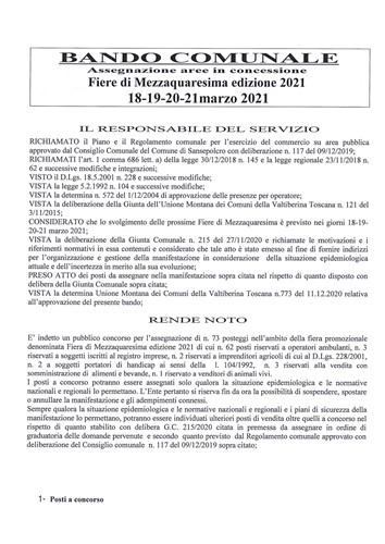 Fiere di Mezzaquaresima: al via il bando - Attualità | TTV.it