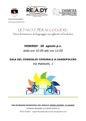 Linguaggio accogliente ed inclusivo, una mattina di formazione a Sansepolcro 1 Linguaggio accogliente ed inclusivo, una mattina di formazione a Sansepolcro - Attualità | TTV.it