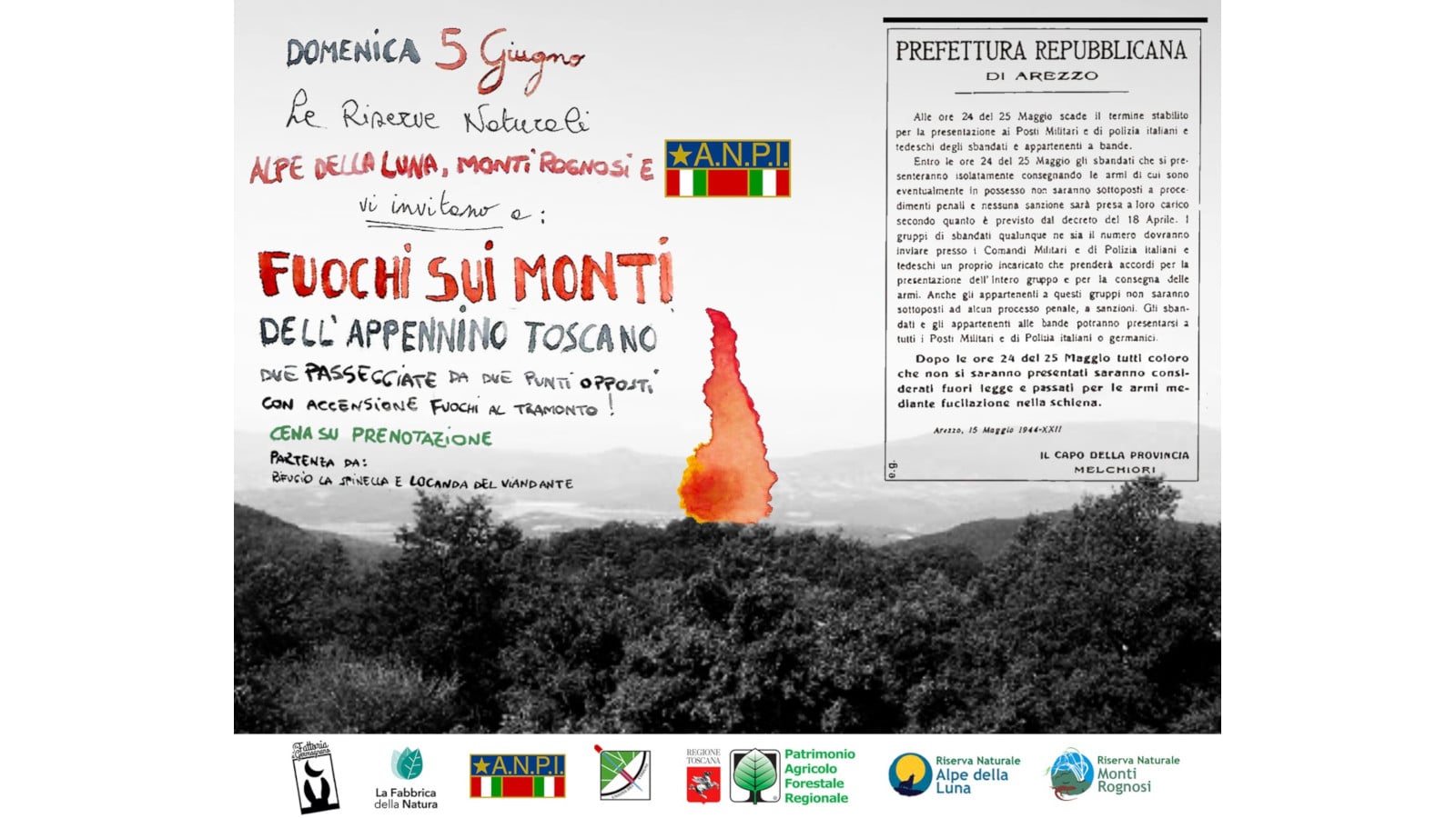 “Fuochi sui monti” nei luoghi simbolo della Resistenza 1 Fuochi sui monti