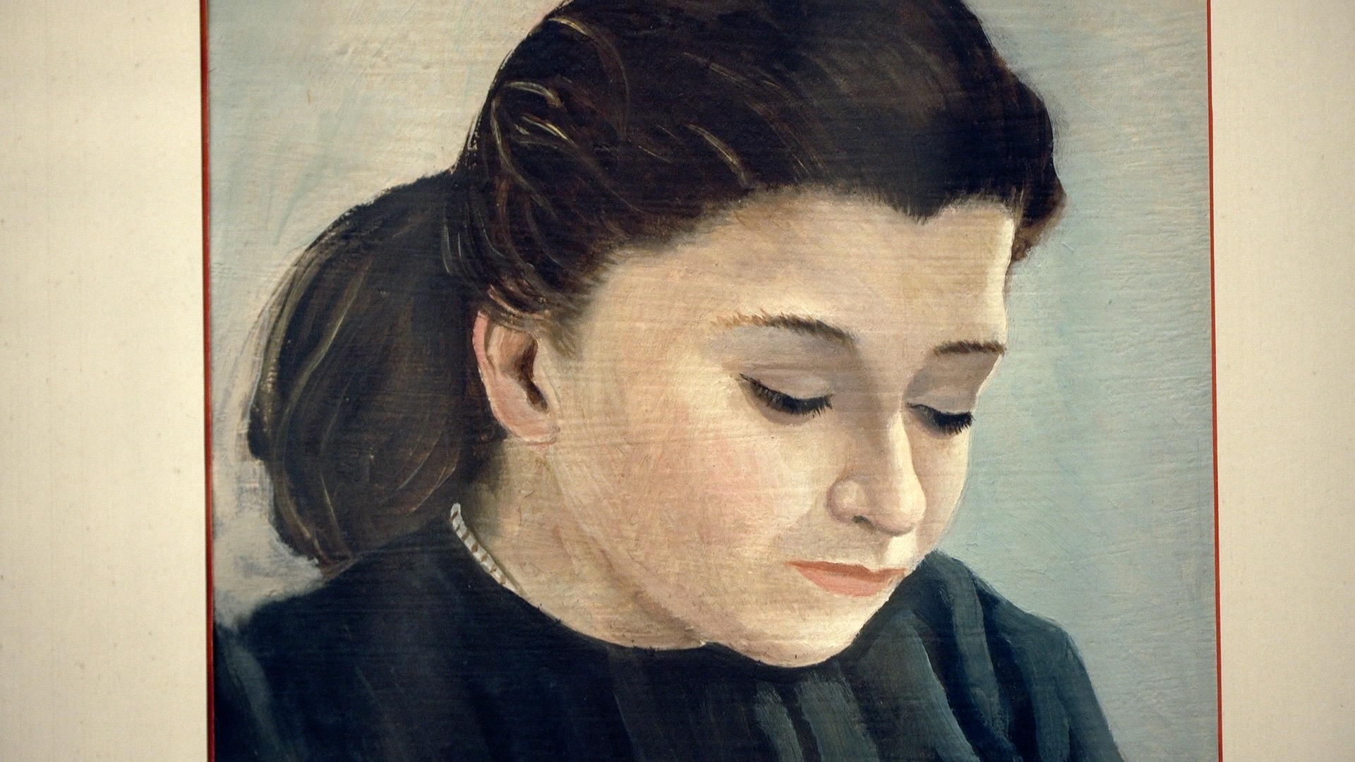 Ritratto di fanciulla, 1956, olio su legno