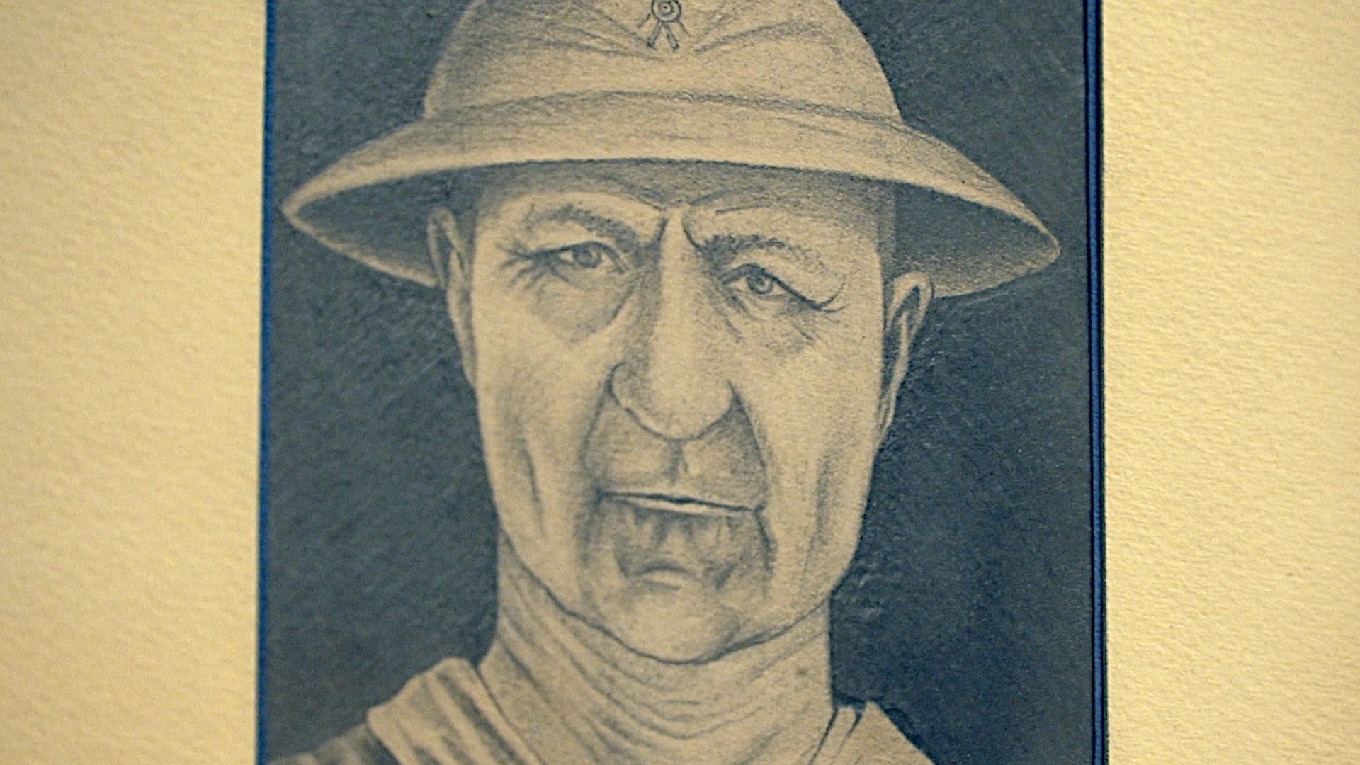 Ritratto del colonnello De Meo, 1942, matita su carta bianca