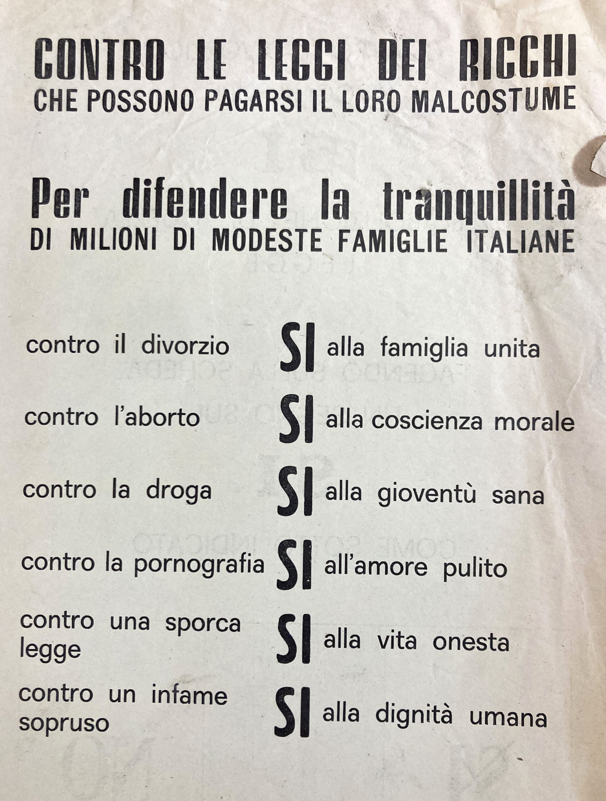 Manifesti Referendum per il Sì