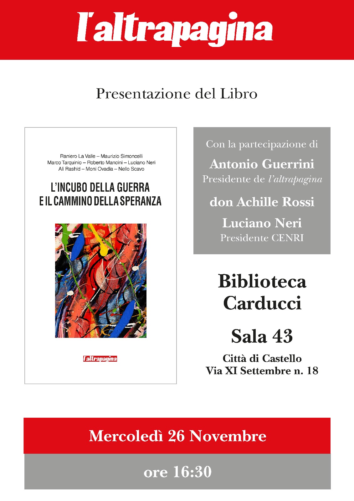 Gli atti del convegno de L’altrapagina diventano un libro 1 Gli atti del convegno de L’altrapagina diventano un libro - Attualità | TTV.it