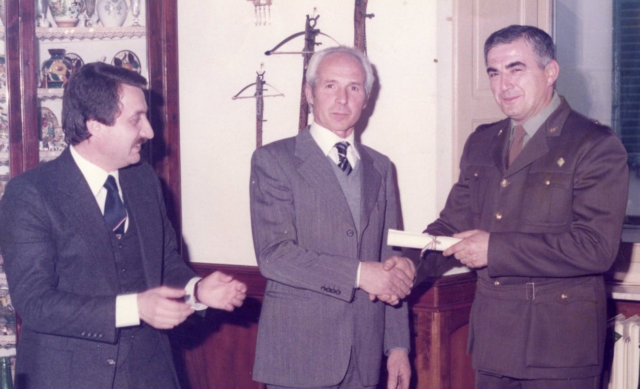 Da destra Mario Testerini, Luigi Fancelli e l’allora sindaco Ivano Del Furia a metà anni ottanta