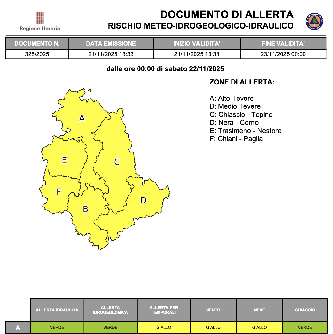 Meteo: tra Umbria e Toscana codice giallo per temporali, vento e neve 1 Meteo: tra Umbria e Toscana codice giallo per temporali, vento e neve - Comunicazioni | TTV.it