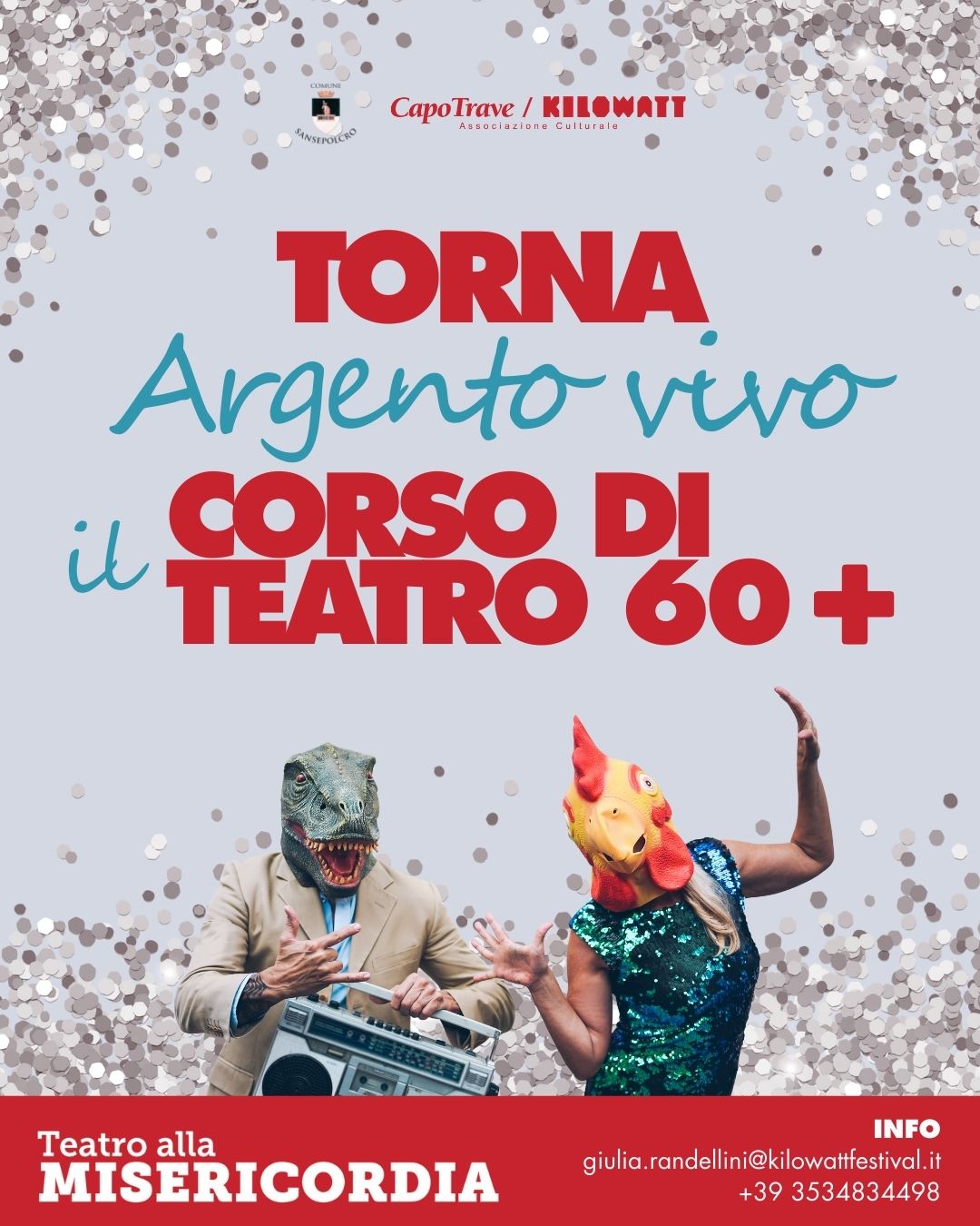 Il corso di teatro per chi ha 'più o meno' 60 anni: torna a Sansepolcro "Argento Vivo" 1 Il corso di teatro per chi ha 'più o meno' 60 anni: torna a Sansepolcro "Argento Vivo" - Cultura | TTV.it