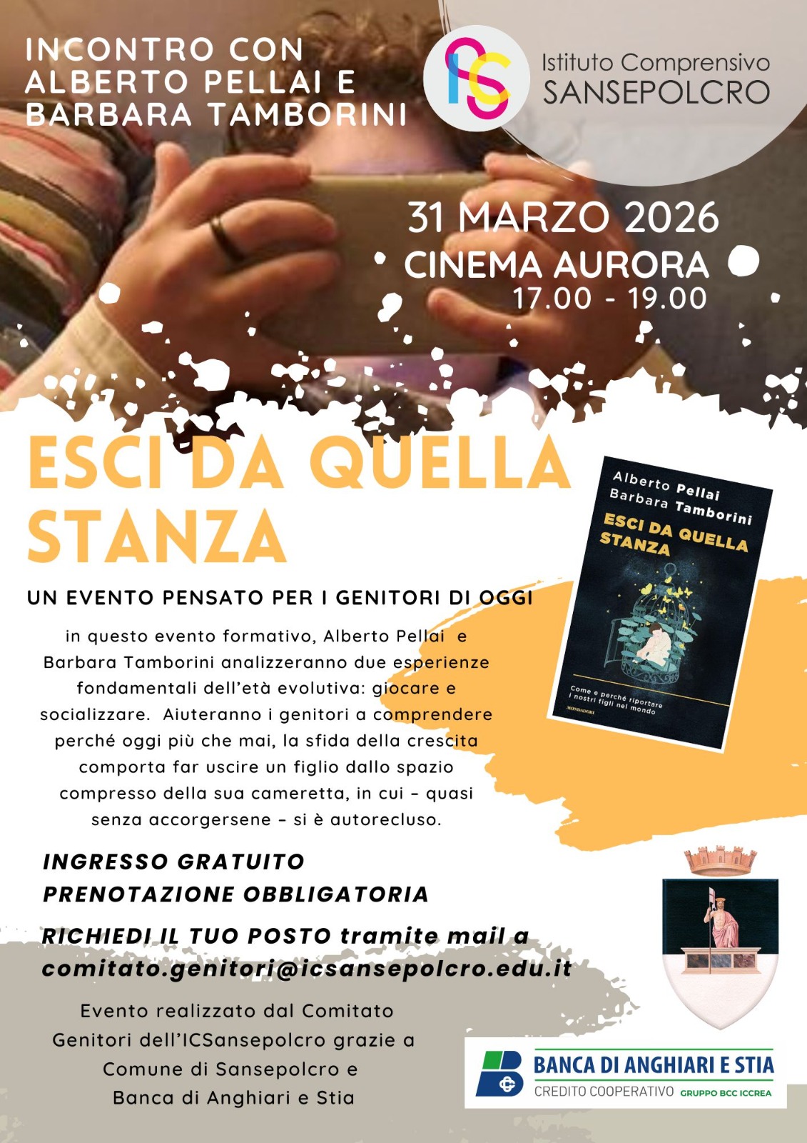 Genitori e figli nell’era digitale, Alberto Pellai e Barbara Tamborini a Sansepolcro 1 Genitori e figli nell’era digitale, Alberto Pellai e Barbara Tamborini a Sansepolcro - Attualità | TTV.it