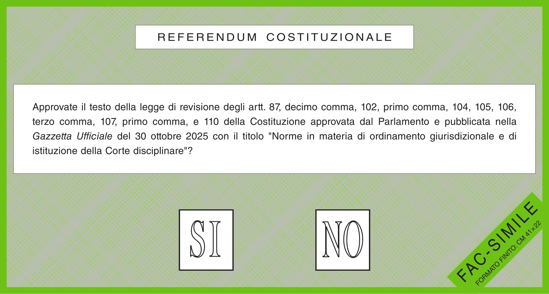 Referendum, prima giornata: in Alta Valle del Tevere l’affluenza sfiora il 51% 1 Il fac-simile della scheda