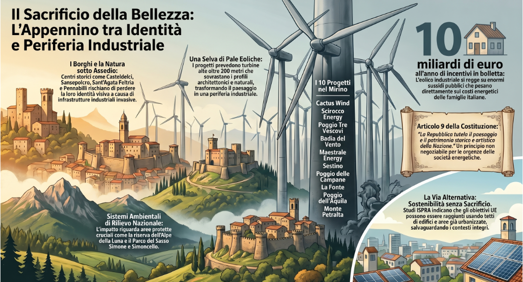 Maxi-eolico nella dorsale appenninica e tutela dei beni culturali - Ambiente, Beni Comuni | TTV.it