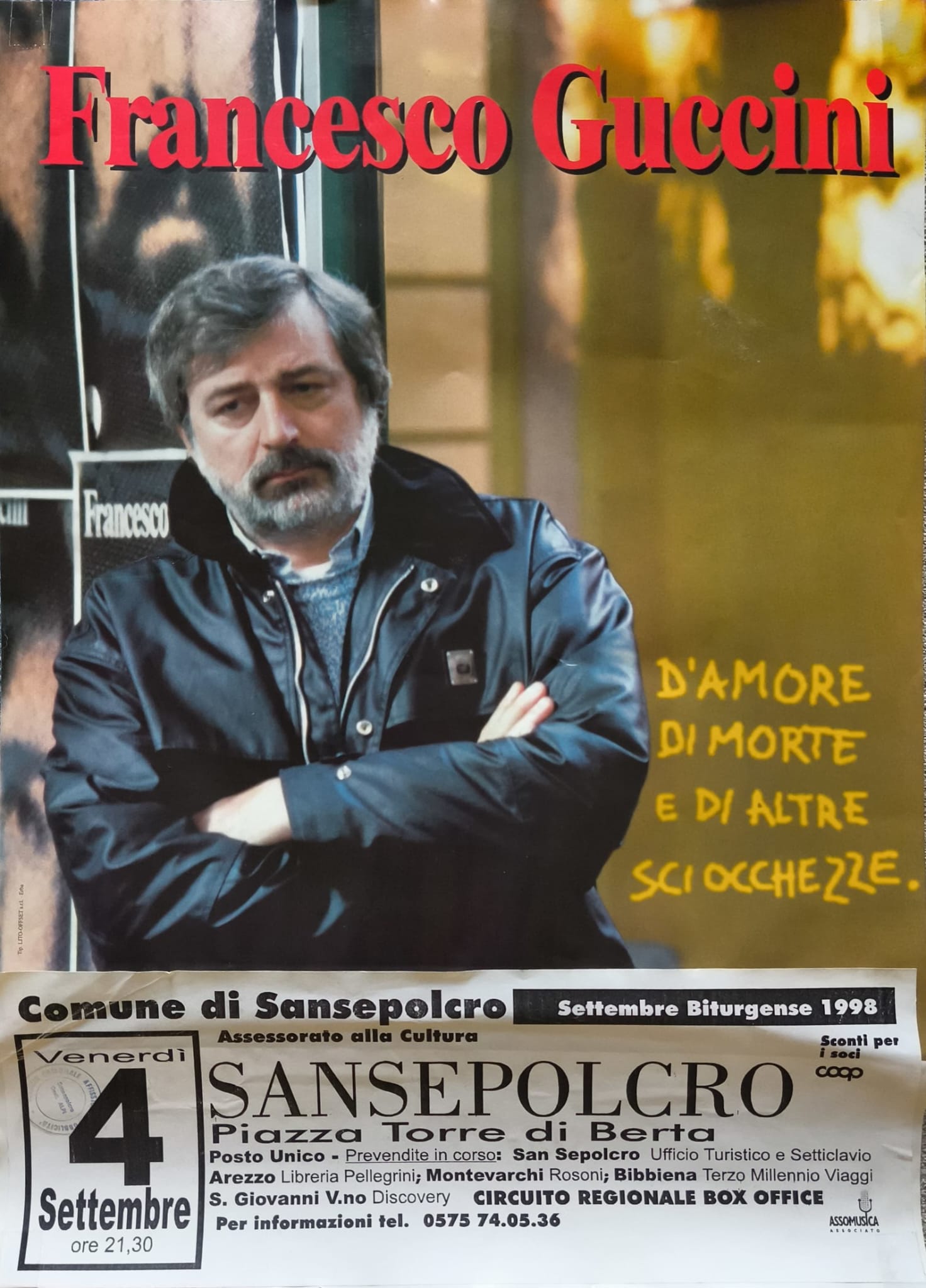 La locandina del concerto di Sansepolcro