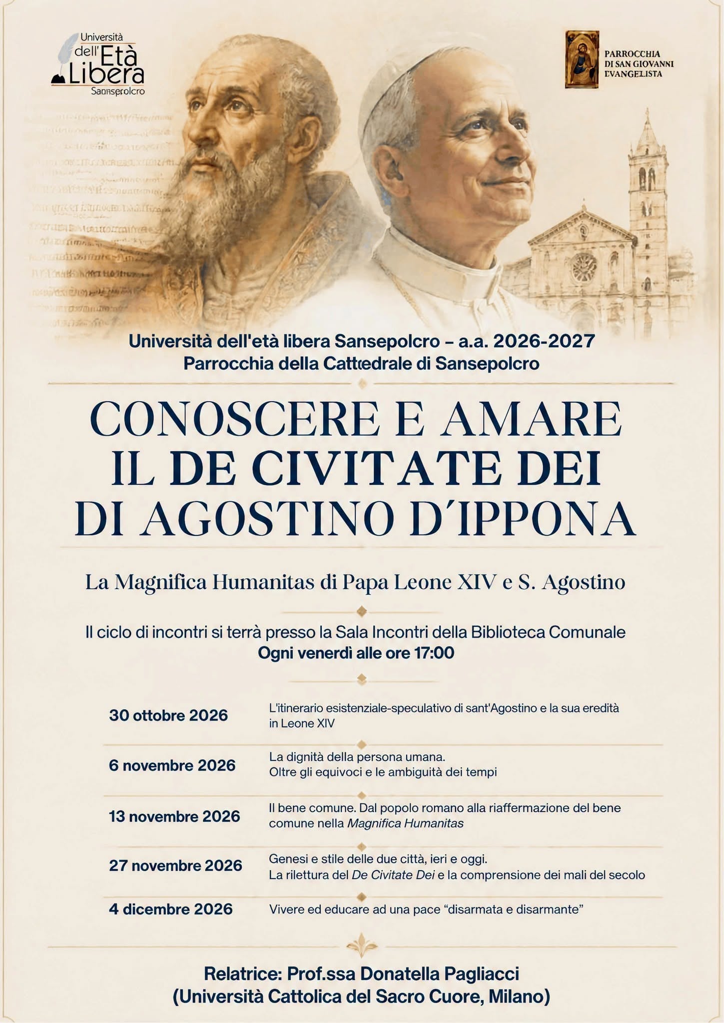 Sant’Agostino per leggere il presente: cinque incontri a Sansepolcro 1 Sant’Agostino per leggere il presente: cinque incontri a Sansepolcro - Attualità | TTV.it